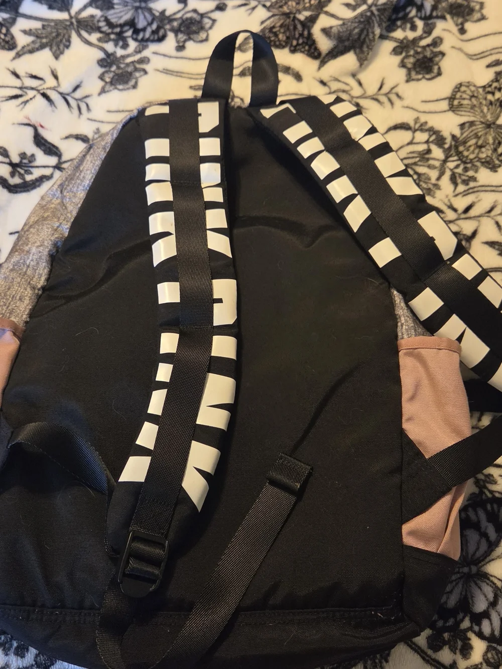 PINK Victoria's Secret Tri-Panel Backpack in Dusty Pink, Gray & Black
